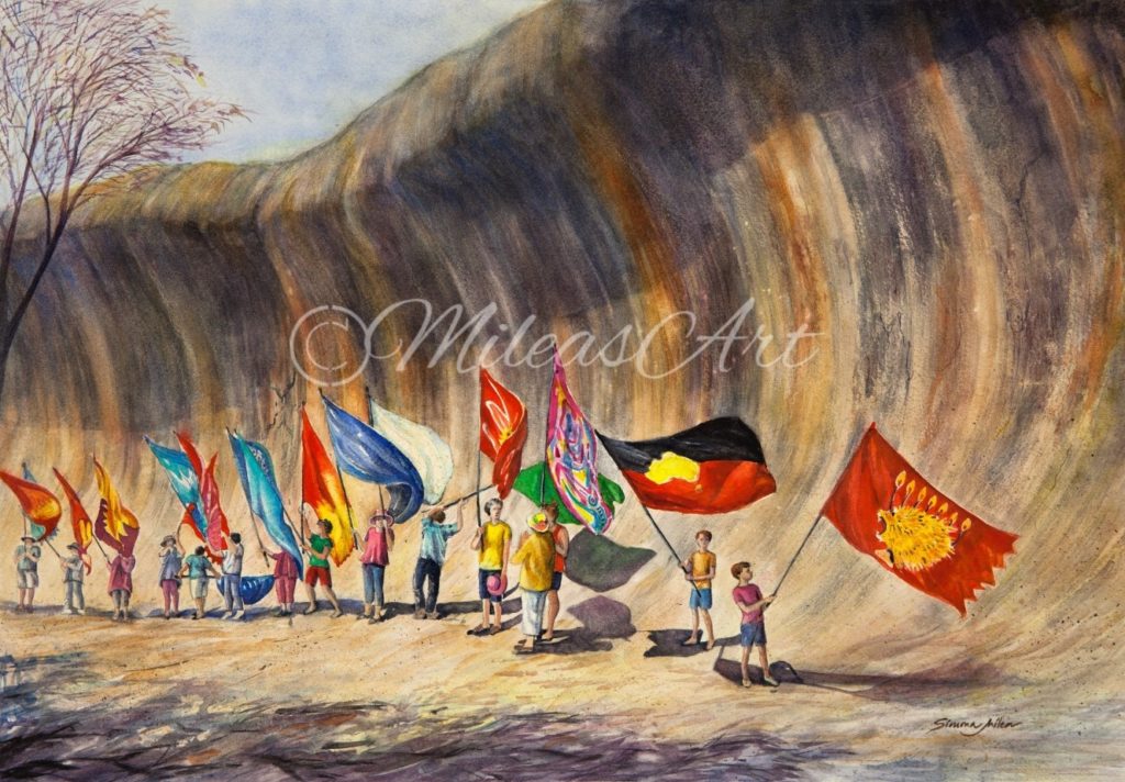 Waving the Flag at the Wave Rock